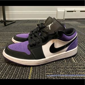 Air Jordan 1’s Low- Purple, White, and Black